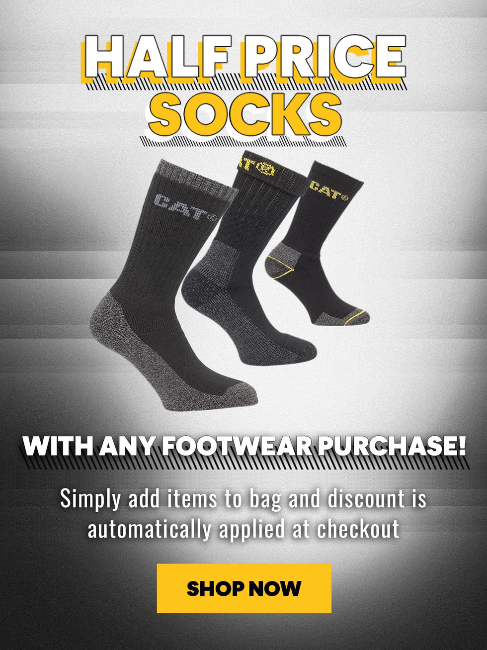 HALF PRICE SOCKS WITH ANY FOOTWEAR PURCHASE! Simply add items to bag and discount is automatically applied at checkout. SHOP NOW